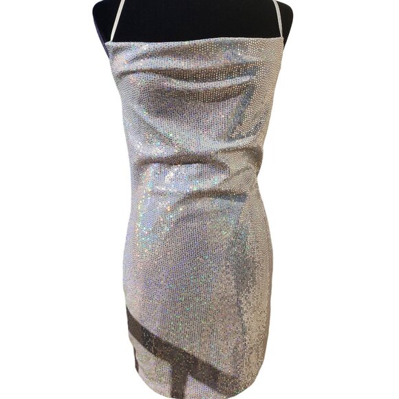 💎🎉♛⚜ Sparkly Dazzling Embellished Shimmering Party Holiday Cocktail Sexy Dress - Picture 13 of 16